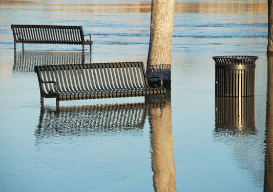 montée des eaux dans un parc