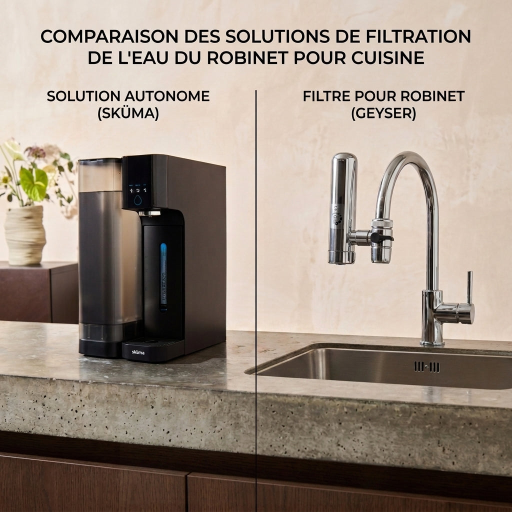Sküma vs Geyser : purificateur sur robinet ou système complet à osmose inverse ?