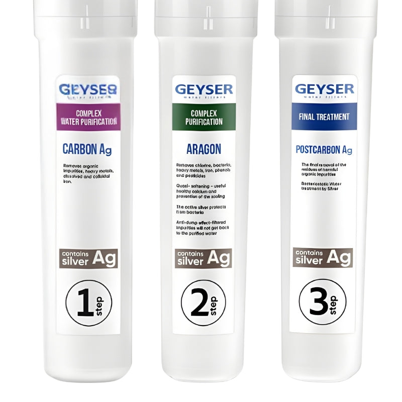 Lot de 3 cartouches Aragon SMART eau normale pour purificateur sous évier Geyser