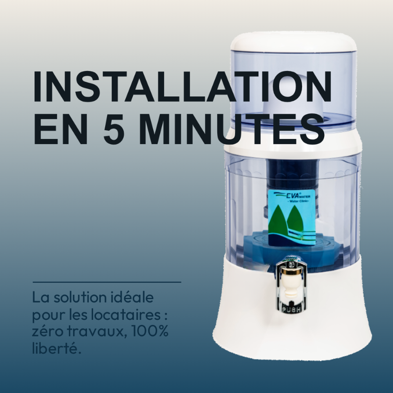 Fontaine à eau EVA 700 PLC installée sans branchement